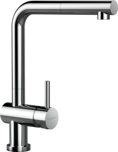Schock 540128CHR Cuisine EPOS W – Robinet Basse Pression pour fenêtre avec Bec Extensible et connecteurs Standard, Chrom