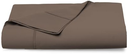 Pizuna Laken ohne Gummizug 140x200 cm Baumwolle Neu Dunkelbraun, 400 Fadenzahl 100% Langstapel Baumwolle Bettlaken, Satinbindung Flachlaken 230x280 cm