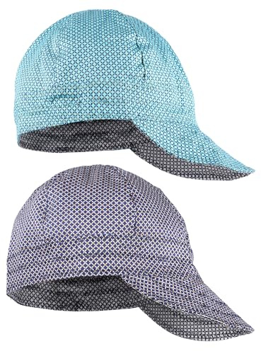 BOCOMAL 2 Pack Welding Cap Plaid Style CAT2 NFPA2112 Flame Resistant 7OZ Midweight Welder Hats 8