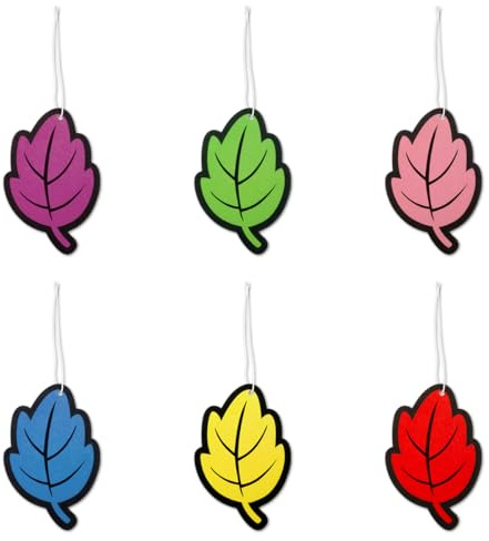 Lotsdonxia 6-Pack Car Air Fresheners – Leaf Shaped Long-Lasting Fragrances Strawberry Jasmine Apple Lavender Ice Cream Scents for Car, Home, and Office Use
