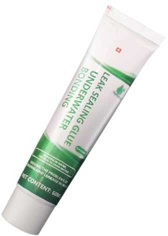 Sellador de reparación del acuario: adhesivo subacuático de 60 ml, pegamento impermeable | Cuxante de articulación de silicona para tanque, estanque, relleno de grietas de vidrio, enlace de calafateo