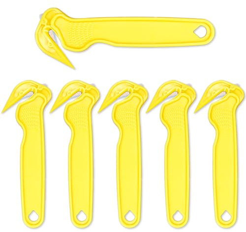 DAQUN 6 Pcs Box Cutters, Yellow Box Opener Tool, Open Cardboard Cutter - Multipack Value Set for Warehouse, Shipping, Office & Home, Easy Open Boxes and Cut Tape