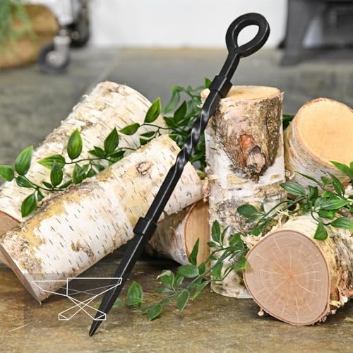 “Pearson Place” Heavy-Duty Wrought Iron Black Fire Poker – Traditional Blacksmith Twist Loop Handle – Durable Hearth Tool for Log Burner, Wood Stove & Open Fire