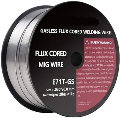 Filo per saldatura Filo for saldatura MIG in acciaio dolce 0,8 mm/0,9 mm 1 kg 1 filo animato senza gas E71T-GS(0.8mm,2KG-2Roll)