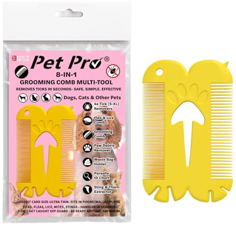 Pet Pro Grooming Comb for Dogs & Cats | Coat Care & Detangling Tool | Removes Loose Hair • Lifts Dirt & Debris • Helps Reduce Tangles • Everyday Coat Maintenance