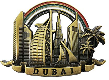 3D Dubai UAE Magnete del Frigorifero Souvenir Collezione in Metallo, Dubai Magnete del Frigorifero Regalo Adesivo Magnetico Decorazione della Cucina di casa