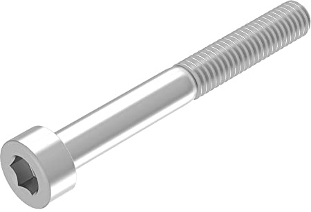 SECCARO cylindrisk skruv M6 x 50 mm, rostfritt stål V2A VA A2, DIN 912 / ISO 4762, sexkantshylsa, deltråd, 20 stycken