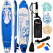 Physionics® Stand Up Paddle Board - 305/320/366 cm (10', 10'6, 12') Aufblasbar, Verstellbares Paddel, Handpumpe mit Druckmesser, Rucksack, Reparaturset, Farbwahl - SUP, Paddling Board, Surfboard