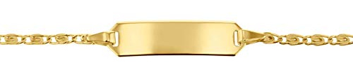 JC Trauringe Baby- & Kinder ID-Armband Goldarmband 333 Gold 14 cm I S-Panzer Armband mit Gravur Taufarmband Gold Namensarmband Kinderschmuck | Nickelfrei | Made in Germany I 5.54842