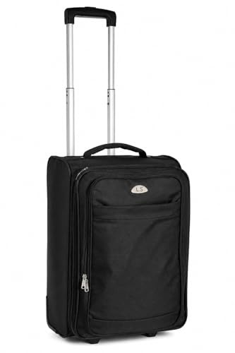 LILOSAC Valise Cabine 47L Ultra Légère Souple 50x38x25 cm – Trolley Bagage Cabine avec roulettes – Sac de Voyage Compatible Avion – Valise Cabine Noir Weekend & Court Séjour