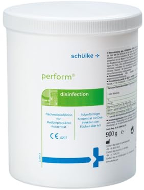 Schülke Perform® pulverförmiges Desinfektionsmittel 900g Dose | Desinfektion und Reinigung von Medizinprodukten und Flächen | auf Basis von Aktiv-Sauerstoff | sehr gute Materialverträglichkeit