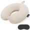 Coussin de Cou en Mousse à mémoire de Forme Coussin de Cou de Voyage Confortable Coussin de Voyage d'avion léger et Portable pour Dormir, Voyager, Voiture, Train, Bus et Maison Beige