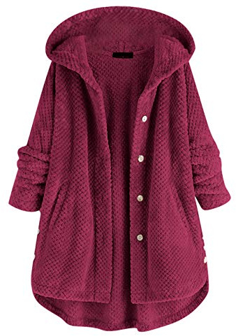 pvucpot Veste Chaude Femme Hiver à Capuche Manteau Polaire Hooded Sweatshirt en Peluche Blousons d'hiver Décontractée Veste Teddy Chic et Élégant Cardigan