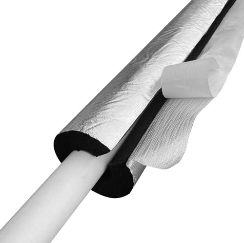 Wixkursion 1 PCS Isolation de Tuyau en Mousse, ID 22-114 mm, Caoutchouc Auto-Adhésif, Isolation Tuyaux Mousse pour Tuyau Isolant de Climatiseur, Isolation pour Tuyau de Chauffage(20mm thk,22mm ID)