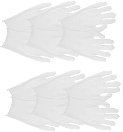 GLEAVI Schmuck Handschuhe 6 Paar Goldene Und Silberne Inspektionshandschuhe Graue Ofenhandschuhe Ringelblumenhandschuhe Große Fleckenhandschuhe Weihnachtsmann Vollfingerhandschuhe Dornensichere