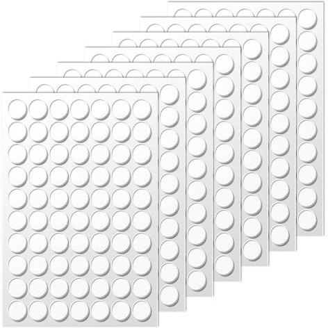 Dupoem Lot de 700 Pastilles Adhésives Double Face Transparentes - Points Collants Amovibles et Réutilisables, Multi-Usages sur Verre Plastique Métal Bois pour Décoration, Bricolage et Maison (10mm)