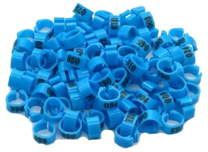 50 pcs Inner Diameter 12MM 14MM Pigeon Bird Plastic Clip Rings Pigeon colored foot ring No.1-50 Poultry Leg Bands(Blue,Inner Diameter12mm)