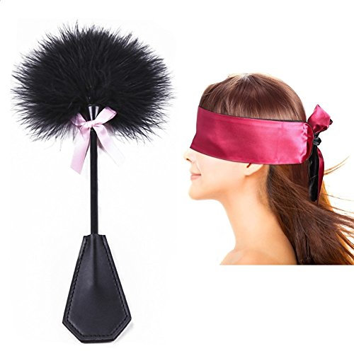 Federkitzler Sex Spielzeug Feder Feder flirten mit Satin Augenbinde Augenmaske