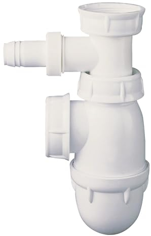 SOMATHERM FOR YOU - BB120 - lavandino sifone con uscita regolabile per lavatrice - NF - di plastica bianca