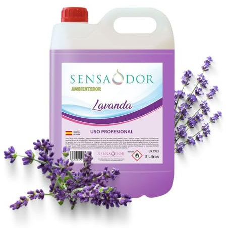 Ambientador Lavanda SENSAODOR, 5 Litros, Morado, Garrafa, Profesional, Empresas, Negocio, Limpieza, Neutralizador, Quitaolor, Buen olor, Aromatizador