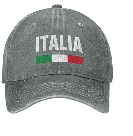 Baseballkappe Snapback Sonnenhut Italia Italien italienische Flagge Herren- und Damen-Baseballkappen Used-Look Gewaschene Kappen Hut Vintage Outdoor alle Jahreszeiten Reisen Geschenk Kopfbedeckung