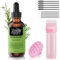 Rosmarinöl Haare und Silikon Kopfhaut Massagebürste & Haarwerkzeuge Applikator, Natürlich Premium Rosemary Oil for Hair Stimuliert Haarwachstum und gegen Haarausfall 118ml