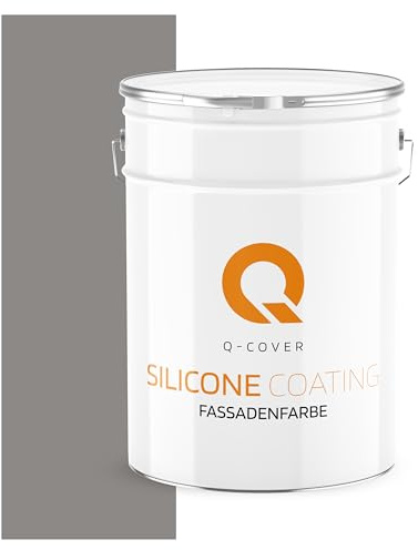 Q-COVER Pittura per facciate 10 L Grigio cemento | pittura a resina siliconica per esterni | vernice murale resistente alle intemperie
