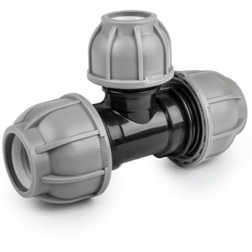 Bradas Raccord en T pour tuyau en polyéthylène 40, 25, 40 mm, raccord pour systèmes d'irrigation