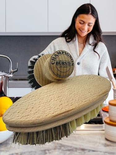 MAAJ Set GEMÜSEBÜRSTE + PILZBÜRSTE für Karotten, Gemüse, Champignongs, Pfifferlinge - Made IN Germany