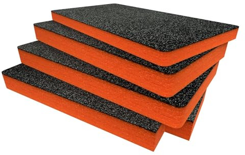 Shadow Foam Einsatz Pack für Peli 1510 – Cut and Peel Schaumstoffeinsätze für Peli Cases | Kamera-Aufbewahrung, Fotografie-Organisation, Orange/50 mm