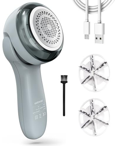 Levapelucchi Elettrico, Leva Pelucchi Elettronico 2 Velocità con 3 Lame e Maniglia Rotante, Ricaricabile USB Portatile Togli Pelucchi Rimuovi Elimina pelucchi per Abbigliamento Maglione di Lana