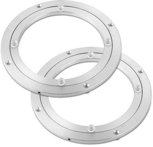 STARVAST 2 platos giratorios robustos de aleación de aluminio, diámetro exterior de 20 cm, rodamiento de bolas giratorio, articulación giratoria para restaurante, decoración de tartas, TV Rack