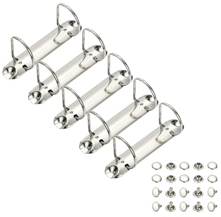 PATIKIL B7 2 hål ringpärmsmekanismer, 5 set 3,8 cm D-ring ersättningspärm planerare lösa bladbindande ryggar för arrangörer gör-det-själv fyllning papper förvaring mapp tillbehör, 26 mm silverton