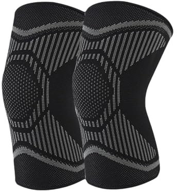 Moonlove Kids Compression Knee Support Sleeves Elastic Knitted Child Knee Brace Strap Protector Guard for Sports Running Basketball Football Skating, Boys Girls from 10-15 Years Old, 1 Pair