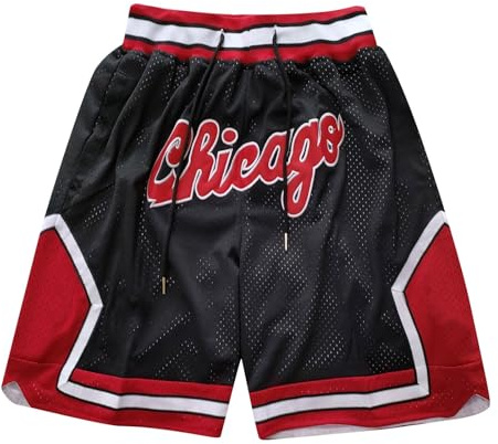 Short Basketball Homme Confortable et Élastique - Short de Sport D'entraînement avec Poche pour Fans de Basket-Ball 01-Noir L