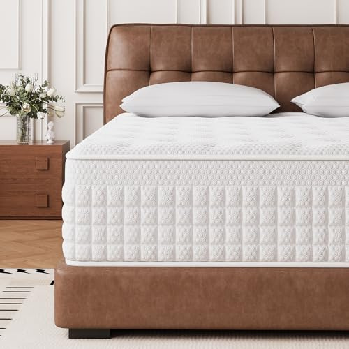 Hieptos - Colchón de 120 x 190 cm, grosor 28 cm, 9 zonas de confort, colchón con muelles ensacados y memoria de forma, híbrido colchón, H3 H4, mediano firme, suave para la piel y transpirable, soporte