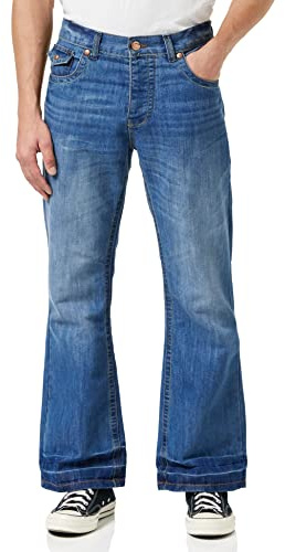 Raw Indigo Ltd A42 Jeans Bootcut, Azul Light Wash, 28W/30L para Hombre
