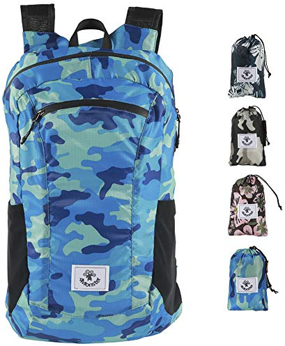 4Monster Faltbarer Rucksack Ultra Leicht, Unisex Tagesrucksack Outdoor, Wasserdichter Wanderrucksack für Camping Wandern Reisen Sport Klettern Radfahren (Marineblau, 24L)