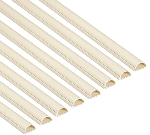 D-Line Mini Canal Portacables de 8 Metros, Cubierta de Cable Autoadhesiva, Solución de Gestión de Cables, 30mm (Ancho) x 15mm (Alto), 8 Piezas de 1 Metro (Multipack de 8 metros), Beige (Magnolia)