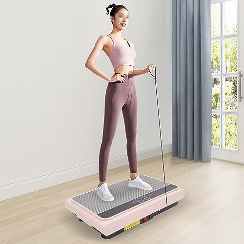 Vibroshaper Fitness - Placa vibratoria para el hogar, equipo de entrenamiento en casa para pérdida de peso y tonificación (rosa)