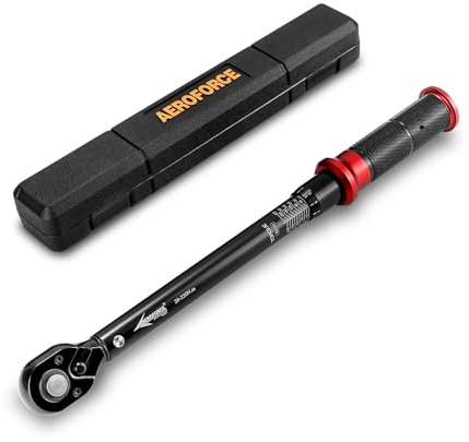 AEROFORCE Clé dynamométrique 1/2 de pouce (20-220 Nm) à cliquet 72 dents réversible, étalonnée avec précision pour vélos, motos et réparations automobiles