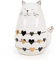 Logbuch-Verlag gatto in ceramica statuetta a forma di micio color bianco nero oro decorazione idea regalo per amanti dei gatti mici decorare cuori dolce 13 cm
