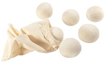 Cleangang Trocknerbälle XXL 6er Set 100% Schafswolle für Wäschetrockner - Natürlicher Öko-Freundlicher Weichspüler Waschbälle für Daunenen, Baumwolle und vieles mehr