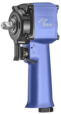 Airboss AW-90J 1/2'' High Torque Stubby Air Impact Wrench 600 ft-lbs Breakaway Torque, Award Winning, Unique Lightweight Design Steel Motor, 3lbs Heavy-Duty 3 inches long for Confined Areas