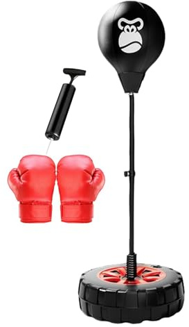 Sacco da boxe per palestra, sacco da boxe regolabile in altezza, con guantoni da boxe, Speedbag per allenamento, attrezzatura da boxe