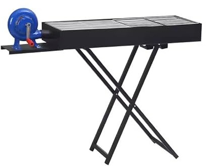 Suprills Portable Folding Charcoal BBQ Grill with Manual Air Blower - Durable Construction, Essential Camping Perfect BBQ Grill and BBQ Accessories for Outdoor Cooking in Garden,barbecue grill