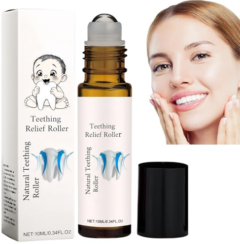 Rouleau de dentition, rouleau d'huiles essentielles de dentition, rouleau de soulagement de dentition, rouleau de dentition naturel pour un usage quotidien, réduit l'inconfort de dentition, rouleau