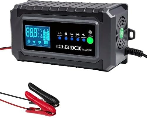 10A Smart Car Battery Charger & Maintainer 12V/10A & 24V/5A Automatic Trickle Float Charger and Desulfator for AGM Gel Lead-Acid Batteries Motorcycle & Lawn Mower