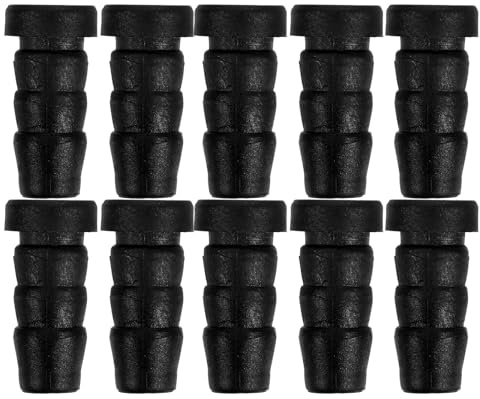 HOMOCONO 20pcs Black Caster Shoes Sleeve Furniture Leg Sockets with 8mm Hole Diameter and 12.7mm round Tube, Universal Fit Chair Casters Cover for Floor Protection in Office and Home
