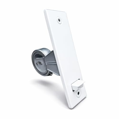 TELKES - Recogedor Compacto de Acero para Persianas Enrollables | Frente o embellecedor Extrafino | Sistema Universal Resistente De Empotrar o Encastrado (Con Embellecedor Blanco)